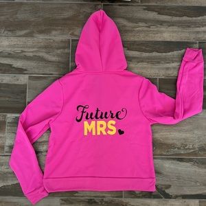 Hot Pink Future Mrs bride to be hoodie zip up sweatshirt